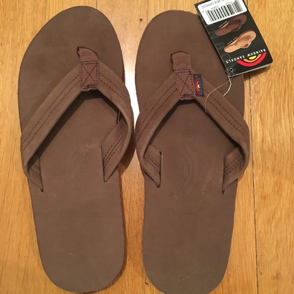 Rainbow flip flops